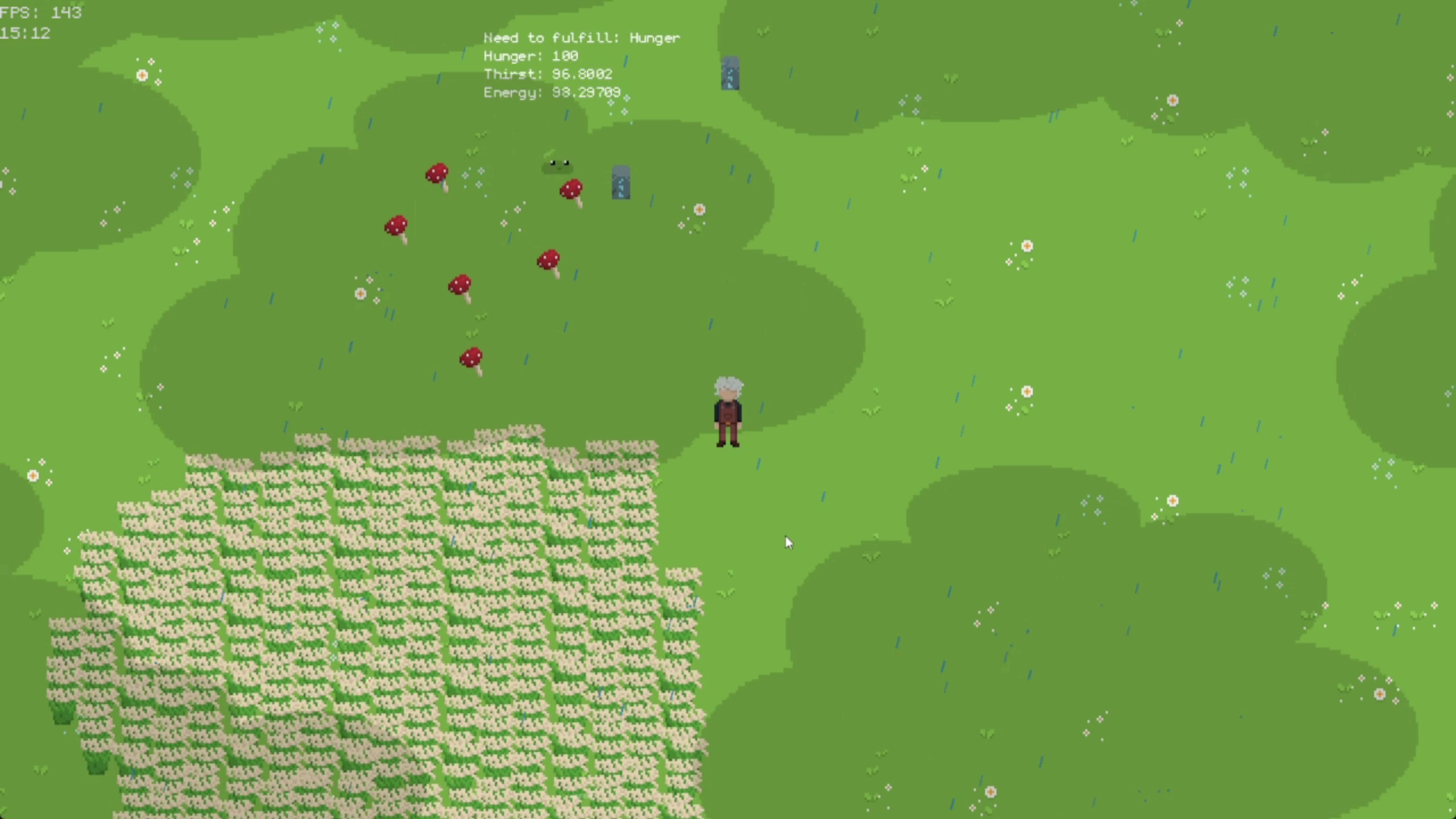 Low pixel green colored grass plains.